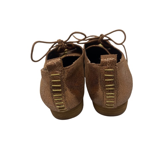 Kelsi Dagger Brooklyn metallic bronze lace up leather loafers Sz 8. EUC - Picture 3 of 6